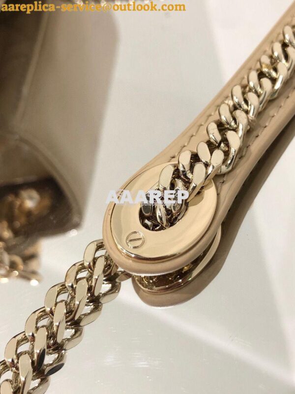 Replica Dior Quilted Beige Patent Leather Mini Lady Dior Bag 8