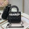 Replica Dior Quilted Beige Patent Leather Mini Lady Dior Bag