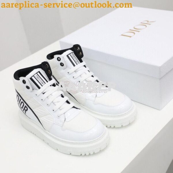 Replica Dior D-Player Sneaker White Black Quilted Nylon KCK315N