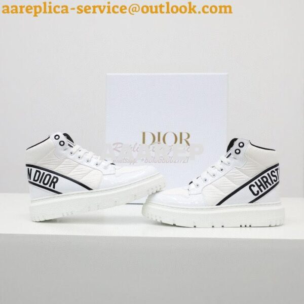 Replica Dior D-Player Sneaker White Black Quilted Nylon KCK315N 4