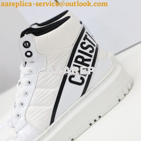 Replica Dior D-Player Sneaker White Black Quilted Nylon KCK315N 7