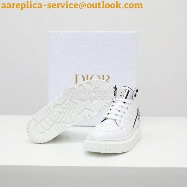 Replica Dior D-Player Sneaker White Black Quilted Nylon KCK315N 9