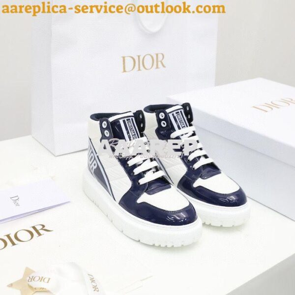 Replica Dior D-Player Sneaker White Blue Quilted Nylon KCK315N