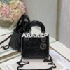 Replica Dior Quilted Black Lambskin Leather Mini Lady Dior Bag with Ru