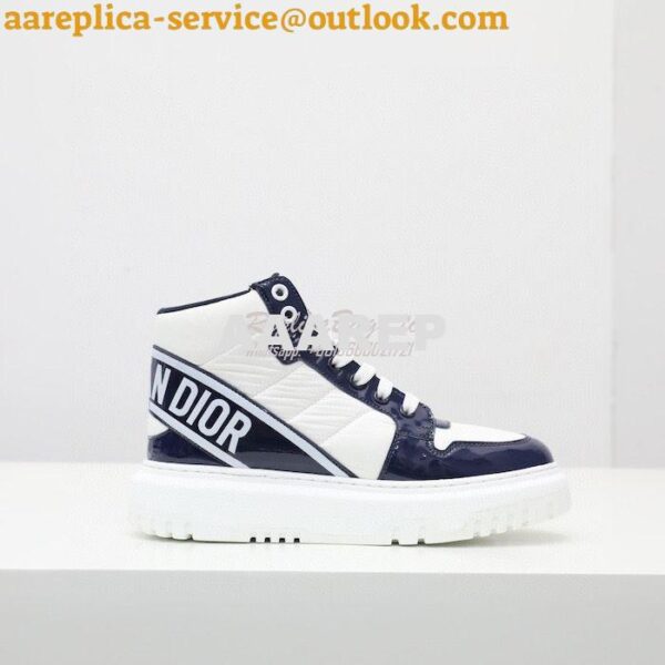 Replica Dior D-Player Sneaker White Blue Quilted Nylon KCK315N 3