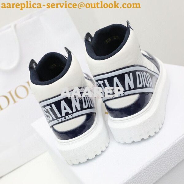 Replica Dior D-Player Sneaker White Blue Quilted Nylon KCK315N 7