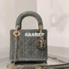 Replica Dior Quilted White Lambskin Leather Mini Lady Dior Bag 2