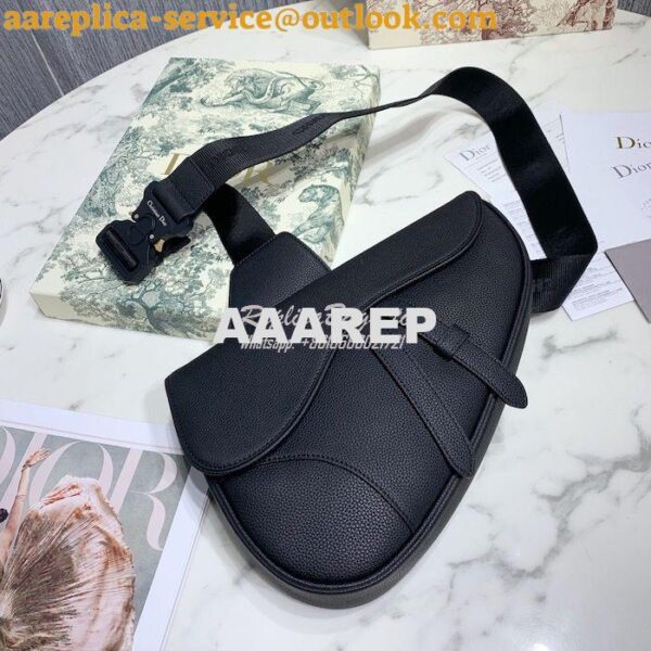 Replica Dior Saddle Bag Black Grained Calfskin 1ADPO093