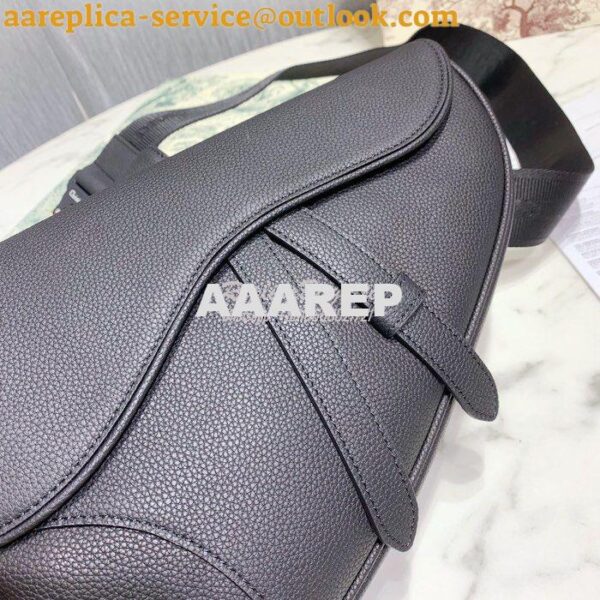 Replica Dior Saddle Bag Black Grained Calfskin 1ADPO093 2