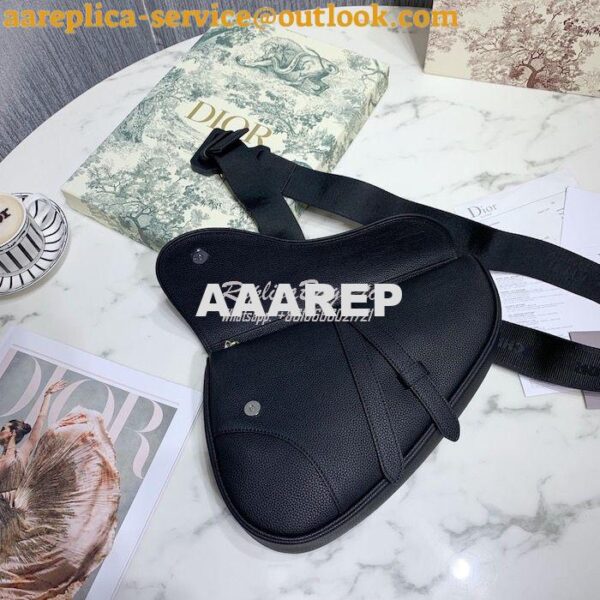 Replica Dior Saddle Bag Black Grained Calfskin 1ADPO093 4