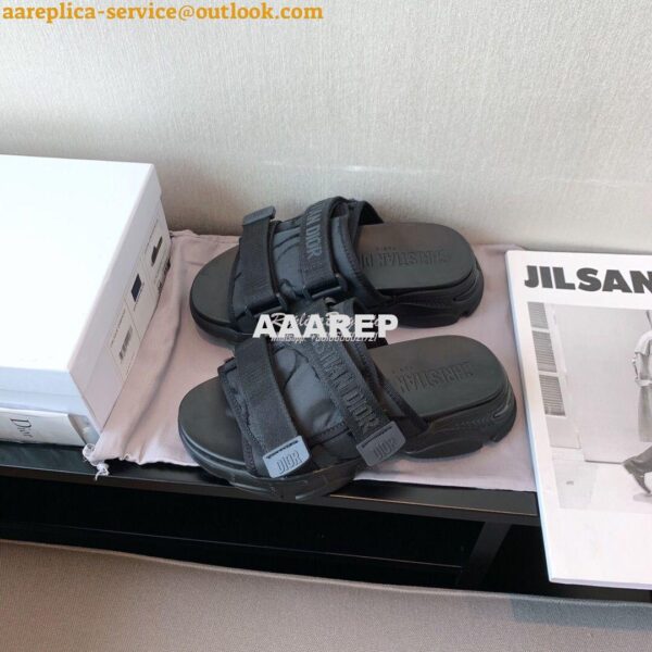 Replica Dior D-Wander Mules Black Camouflage Technical Fabric 3