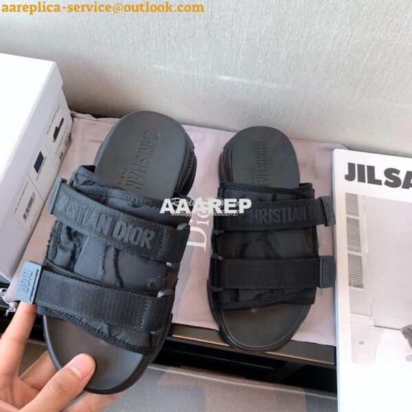 Replica Dior D-Wander Mules Black Camouflage Technical Fabric 4