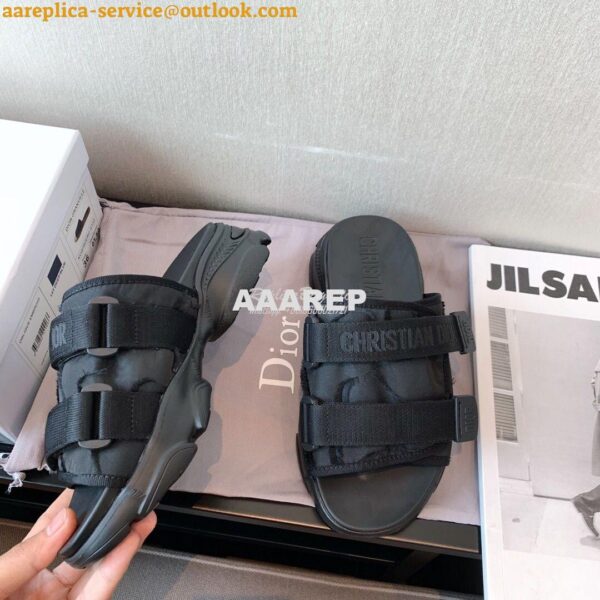 Replica Dior D-Wander Mules Black Camouflage Technical Fabric 7