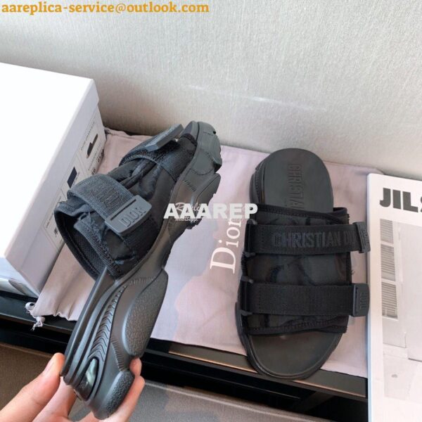Replica Dior D-Wander Mules Black Camouflage Technical Fabric 8