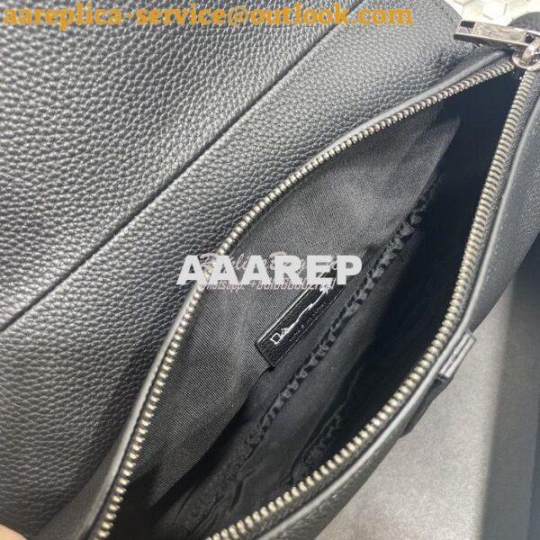 Replica Dior Saddle Bag Black Grained Calfskin with 'Christian Dior 19 6