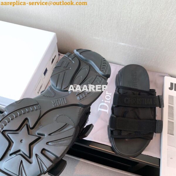 Replica Dior D-Wander Mules Black Camouflage Technical Fabric 10