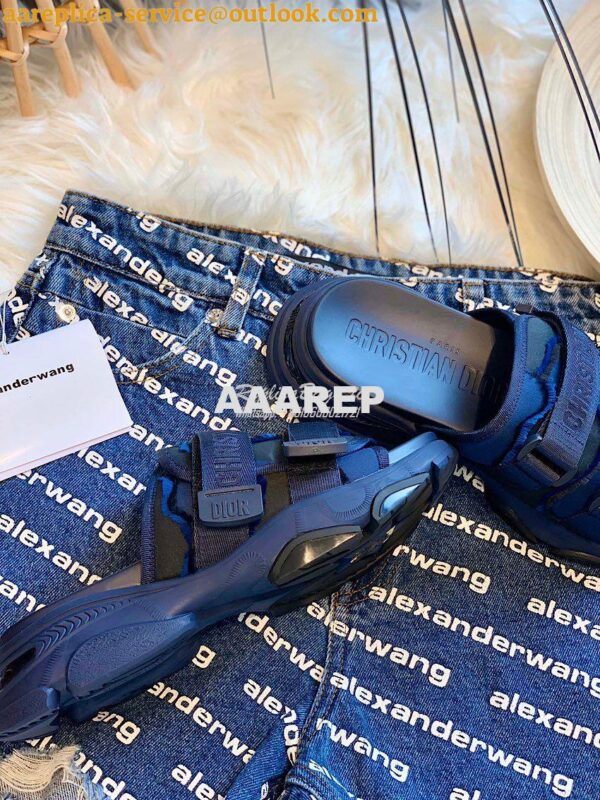 Replica Dior D-Wander Mules Dark Blue Camouflage Technical Fabric 7