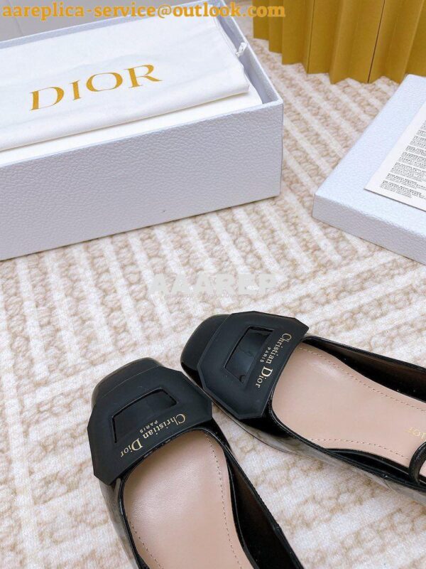 Replica Dior Day Slingback Pump Patent Calfskin KDB828 Black 5