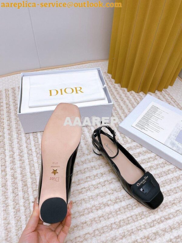 Replica Dior Day Slingback Pump Patent Calfskin KDB828 Black 9