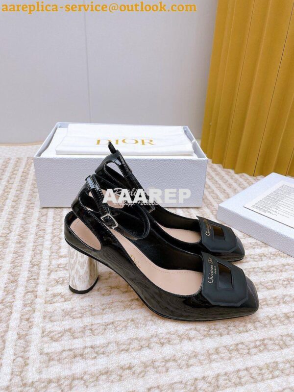 Replica Dior Day Slingback Pump Patent Calfskin KDB828 Black 11