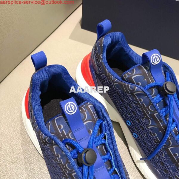 Replica Dior Men's Women‘s D-CONNECT Sneaker Dior Printed Technical Fabric KCK302 Blue 6