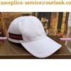 Replica Gucci 200035 Original GG canvas baseball hat with Green/Red Web In Black