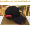 Replica Gucci 200035 Original GG canvas baseball hat with Green/Red Web In White/Silver