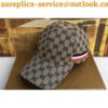 Replica Gucci 200035 Original GG canvas baseball hat with Web In Beige/ebony 2