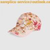 Replica Gucci Baseball hat with Flora print Ivory 2