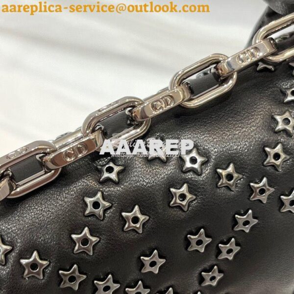 Replica Dior Small Addict Bag Black Lucky Star Cannage Lambskin M5821O 3