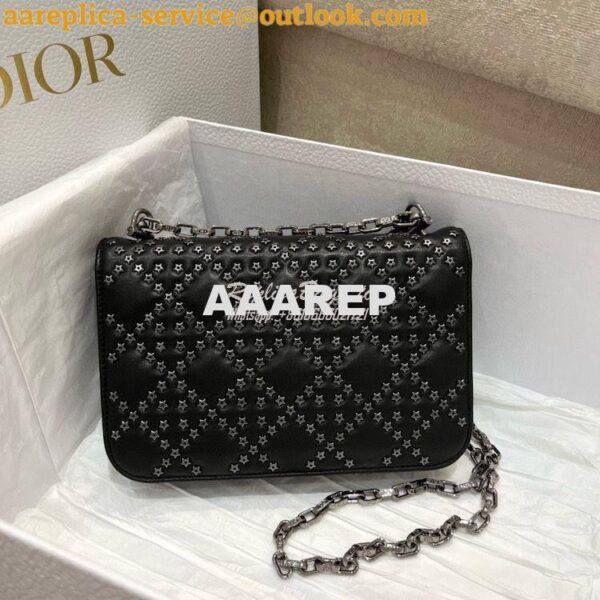 Replica Dior Small Addict Bag Black Lucky Star Cannage Lambskin M5821O 7