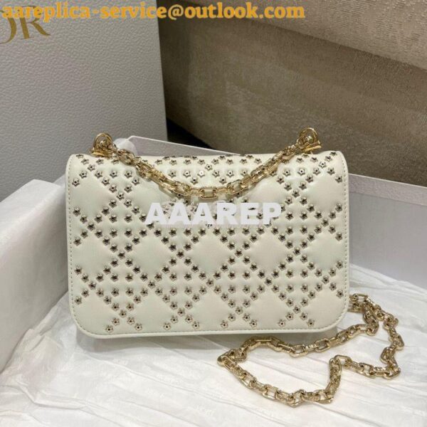 Replica Dior Small Addict Bag Latte Lucky Star Cannage Lambskin M5821O 7