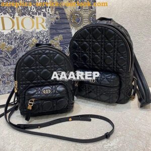 Replica Dior Small Backpack Black Cannage Lambskin M9221U