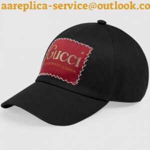 Replica Gucci Cotton baseball hat with Gucci label black