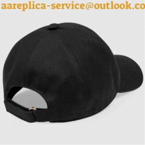 Replica Gucci Cotton baseball hat with Gucci label black 2