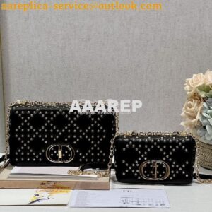 Replica Dior Small Caro Bag Black Gold Lucky Star Cannage Lambskin M92