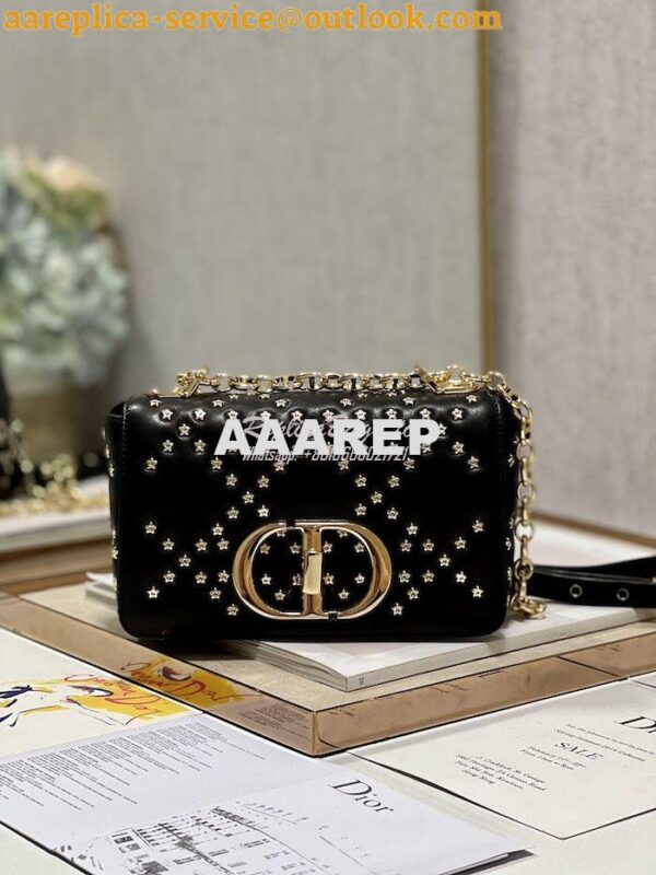 Replica Dior Small Caro Bag Black Gold Lucky Star Cannage Lambskin M92 2