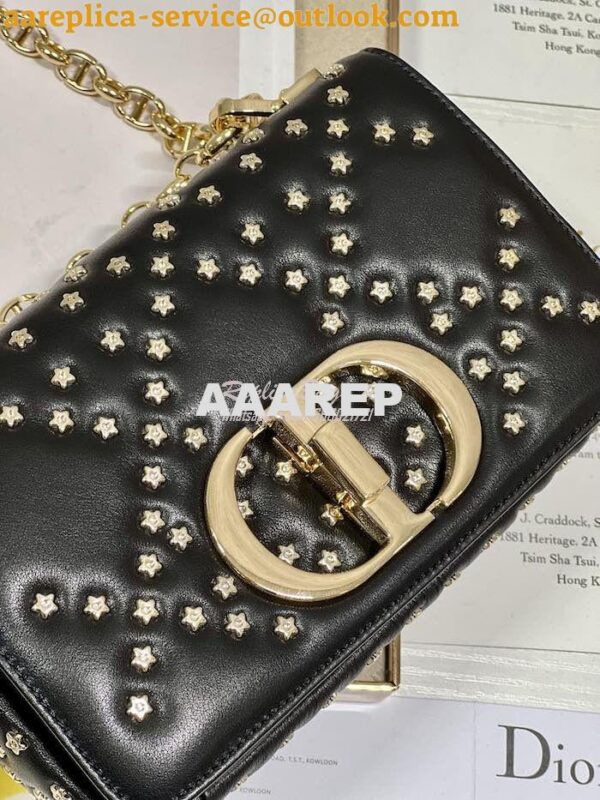 Replica Dior Small Caro Bag Black Gold Lucky Star Cannage Lambskin M92 4