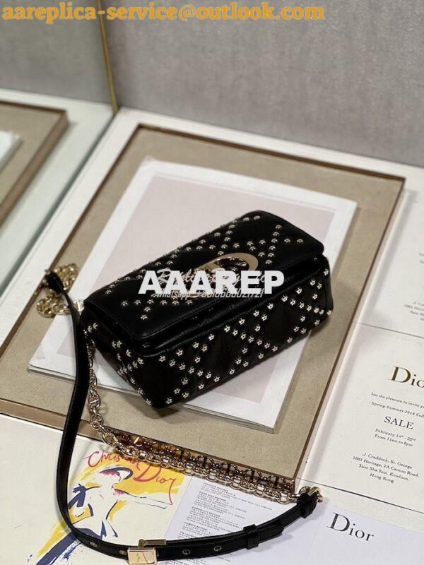 Replica Dior Small Caro Bag Black Gold Lucky Star Cannage Lambskin M92 8