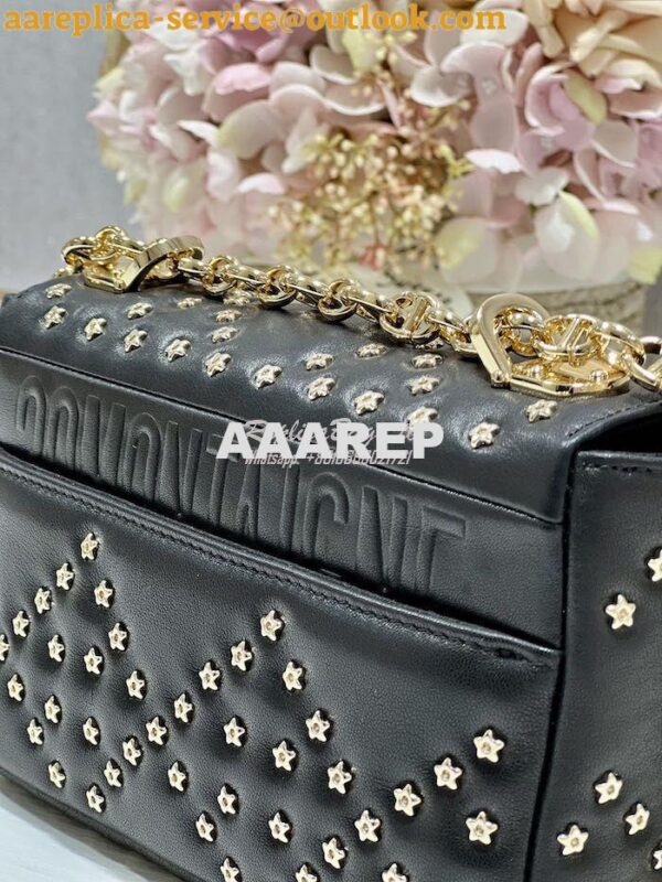 Replica Dior Small Caro Bag Black Gold Lucky Star Cannage Lambskin M92 10