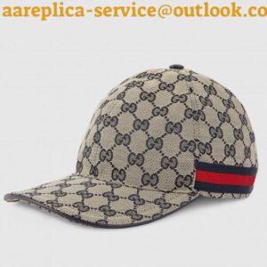 Replica Gucci Grey Original GG Canvas Baseball Hat With Web