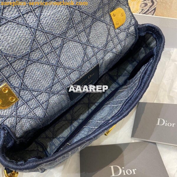 Replica Dior Small Caro Bag In Denim Blue with Patchwork Effect M9241 7