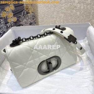 Replica Dior Small Caro Bag Latte Quilted Macrocannage Calfskin with R 2