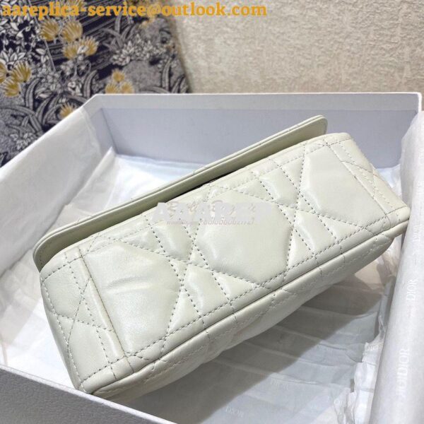 Replica Dior Small Caro Bag Latte Quilted Macrocannage Calfskin with R 6