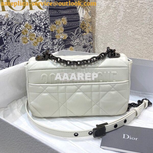 Replica Dior Small Caro Bag Latte Quilted Macrocannage Calfskin with R 7