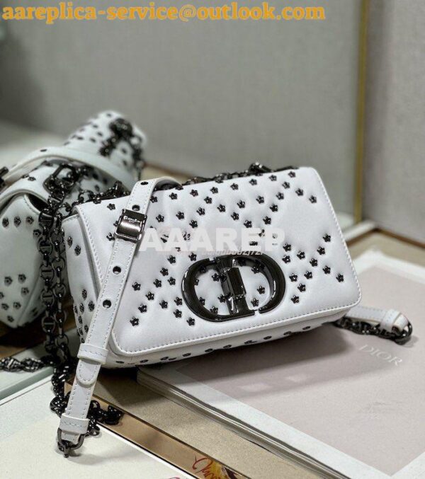 Replica Dior Small Caro Bag Latte Ruthenium Lucky Star Cannage Lambski 4