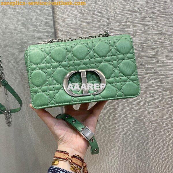 Replica Dior Small Caro Bag Soft Cannage Calfskin M9241 Avocado Green 2