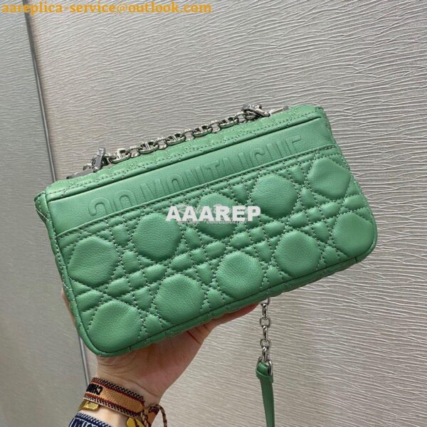 Replica Dior Small Caro Bag Soft Cannage Calfskin M9241 Avocado Green 6