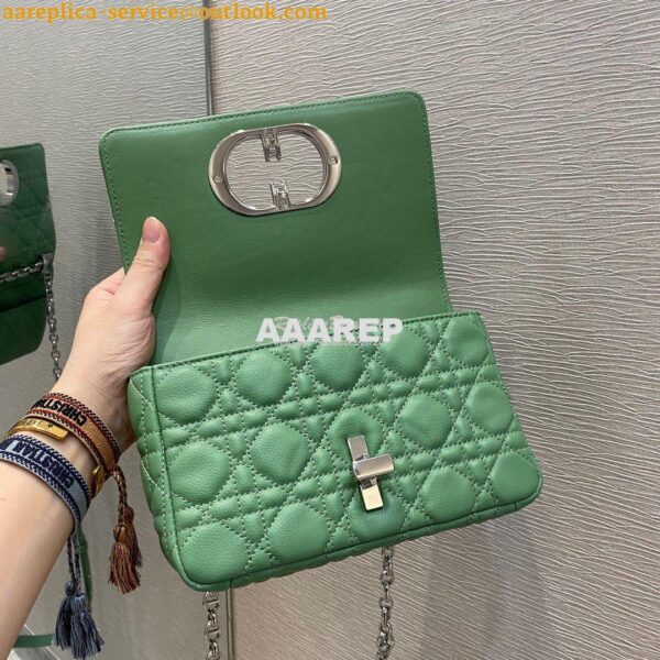 Replica Dior Small Caro Bag Soft Cannage Calfskin M9241 Avocado Green 7