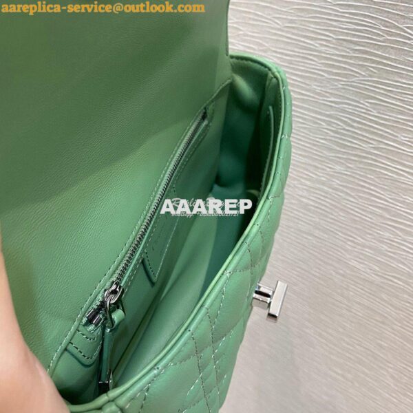 Replica Dior Small Caro Bag Soft Cannage Calfskin M9241 Avocado Green 8